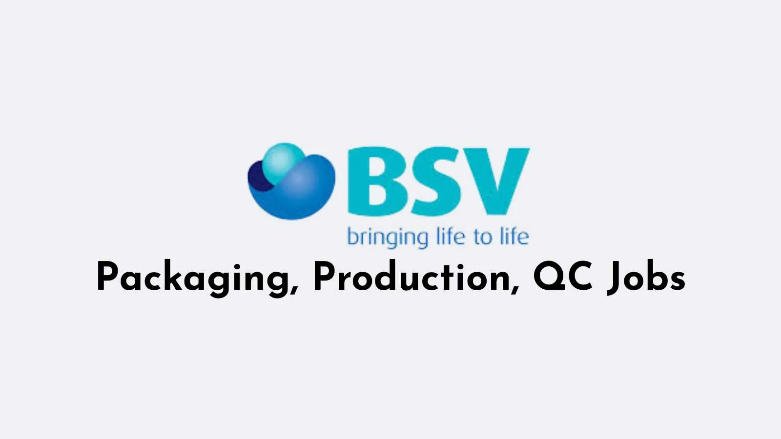 Packaging, Production, QC Jobs at BSV