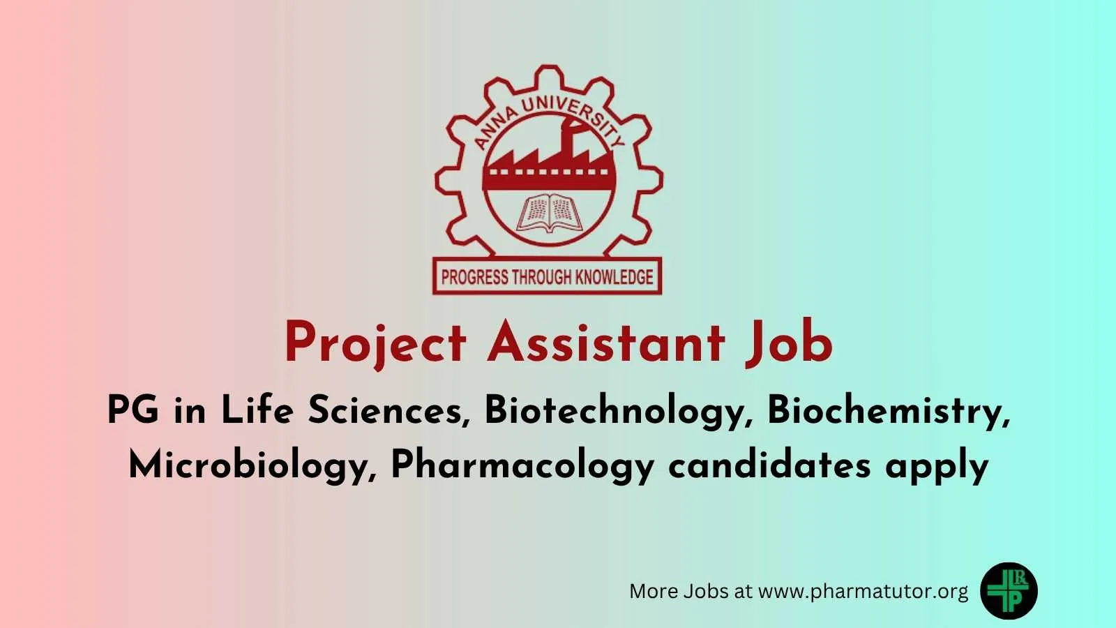 Project Assistant Job at Anna University