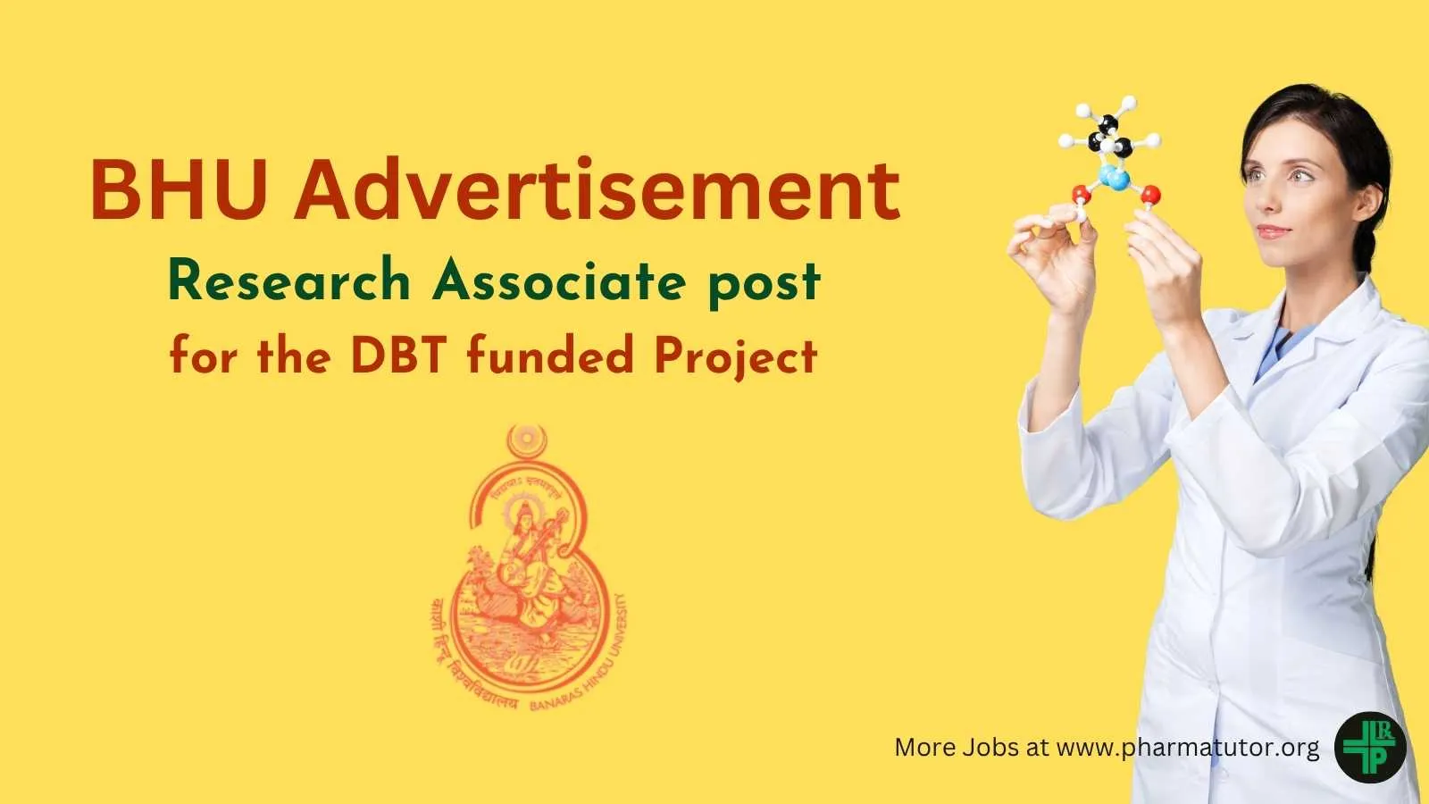 Advertisement for Research Associate for the DBT funded Project at Banaras Hindu University