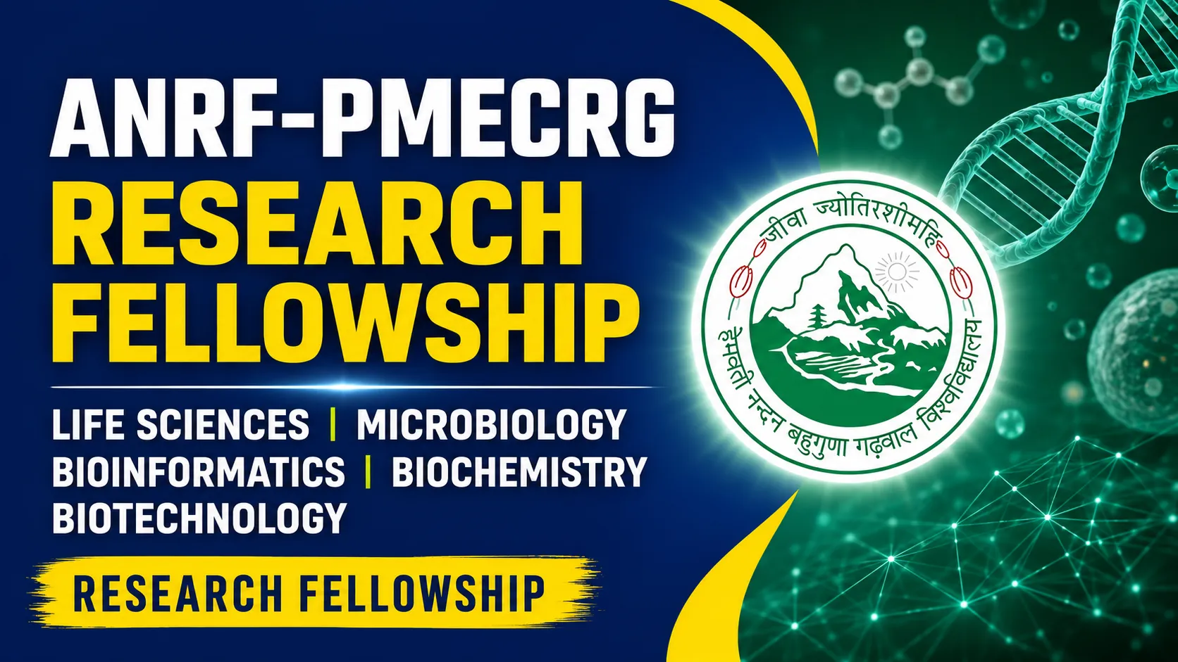 ANRF-PMECRG Life Sciences, Microbiology, Bioinformatics, Biochemistry, Biotechnology Fellowship