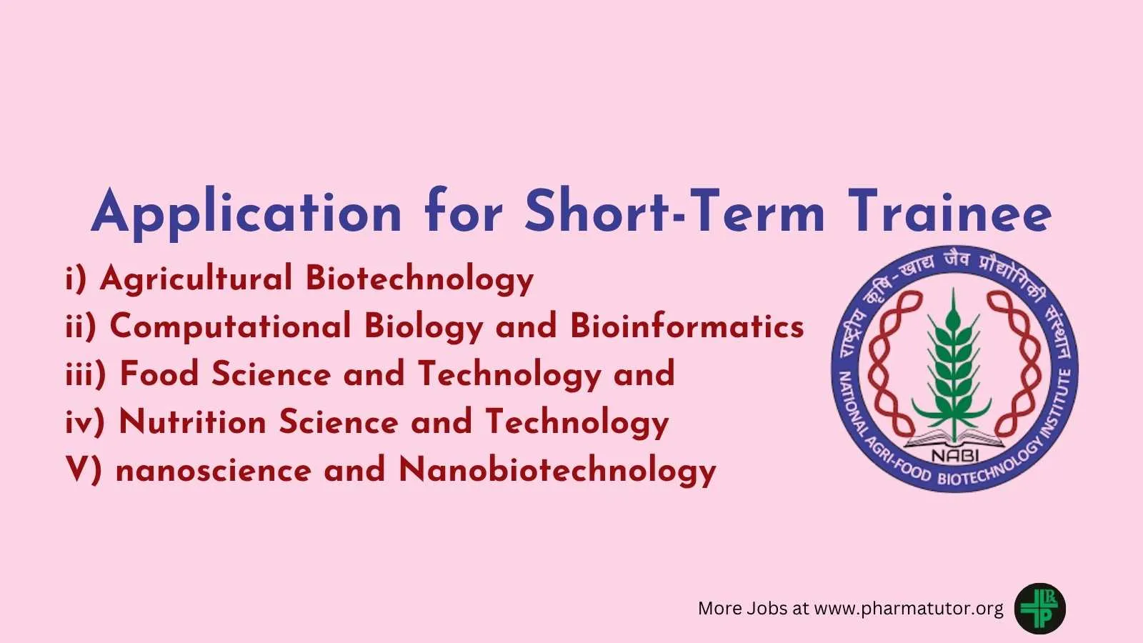 Application for Short-Term Trainee at BRIC-NABI
