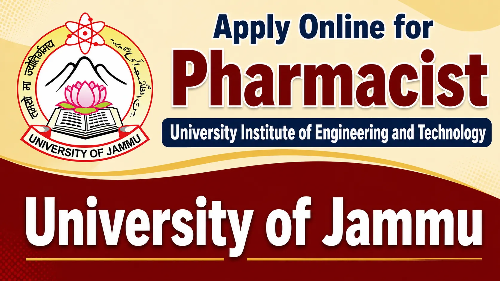 Apply Online for Pharmacist in University Institute of Engineering and Technology, University of Jammu