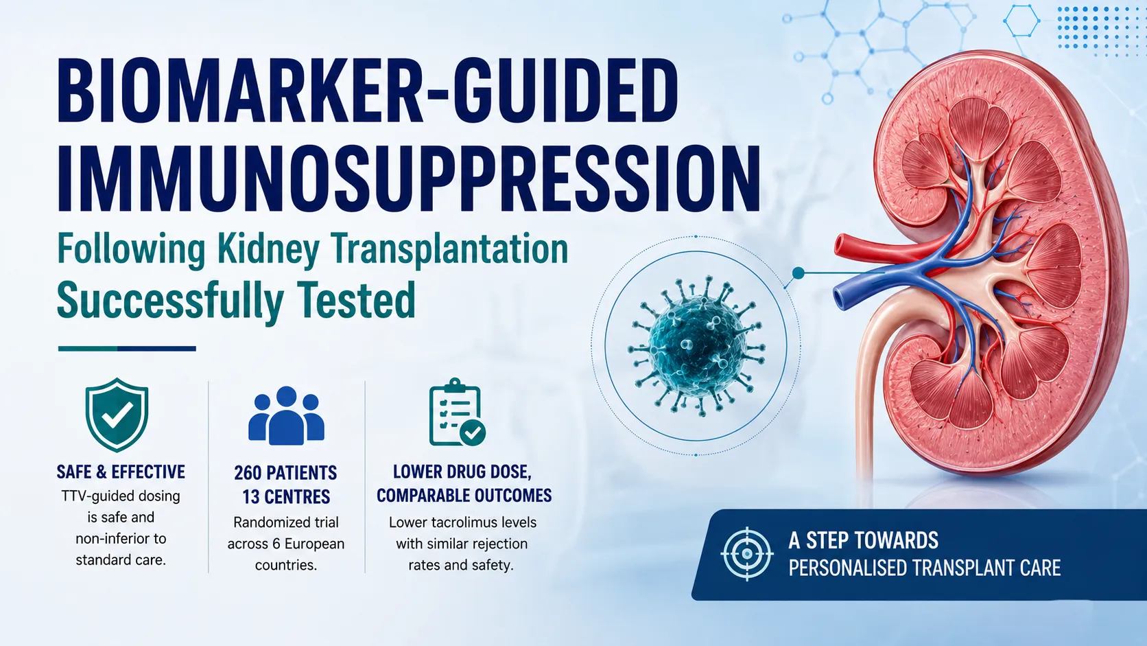 Biomarker-Guided Immunosuppression Found Safe in Kidney Transplant Patients, Major European Study Shows