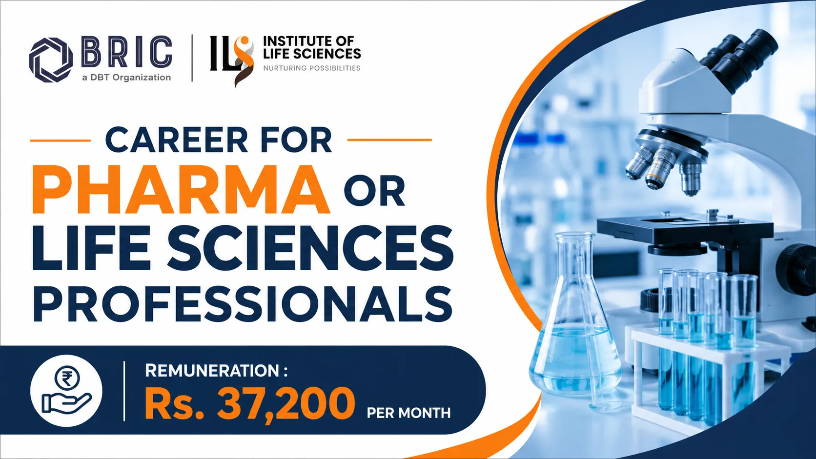 Career for Pharma or Life Sciences professionals at BRIC-Institute of Life Sciences