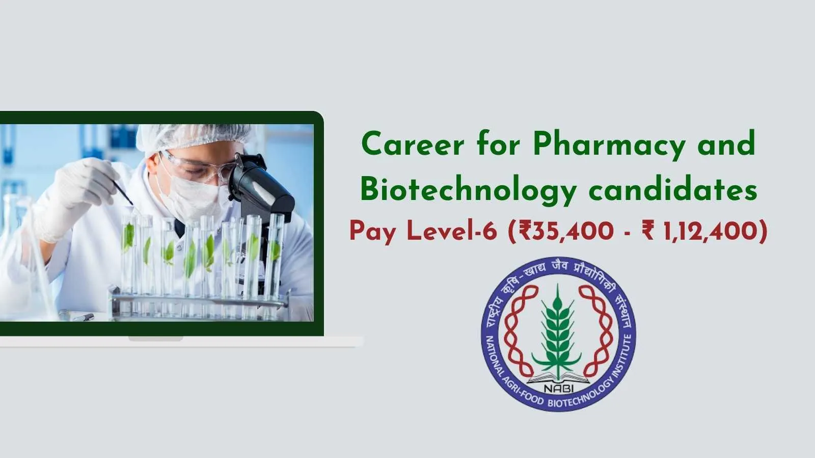 Career for Pharmacy and Biotechnology candidates at NABI