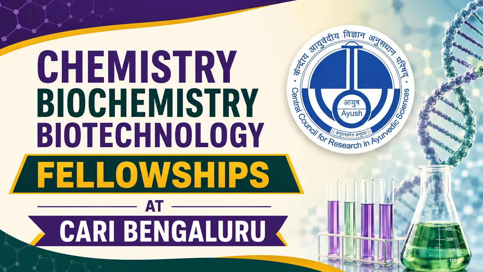 Chemistry / Biochemistry / Biotechnology Fellowships at CARI Bengaluru