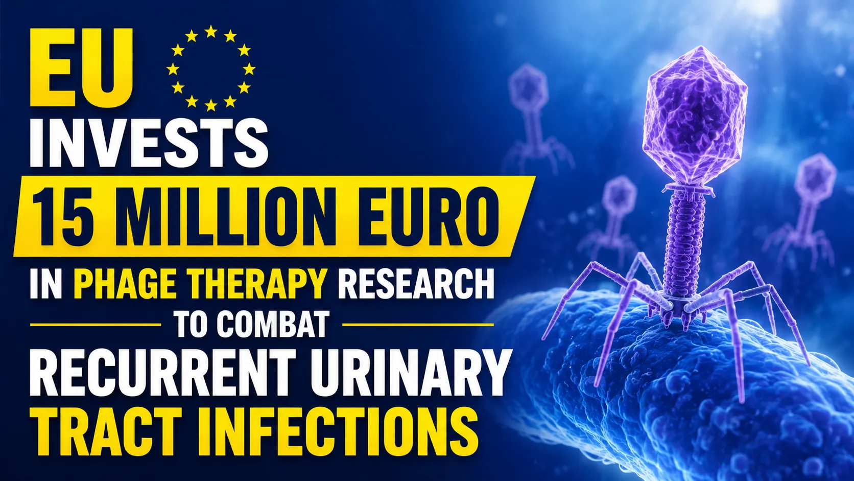 EU Invests 15 Million euro in Phage Therapy Research to Combat Recurrent Urinary Tract Infections