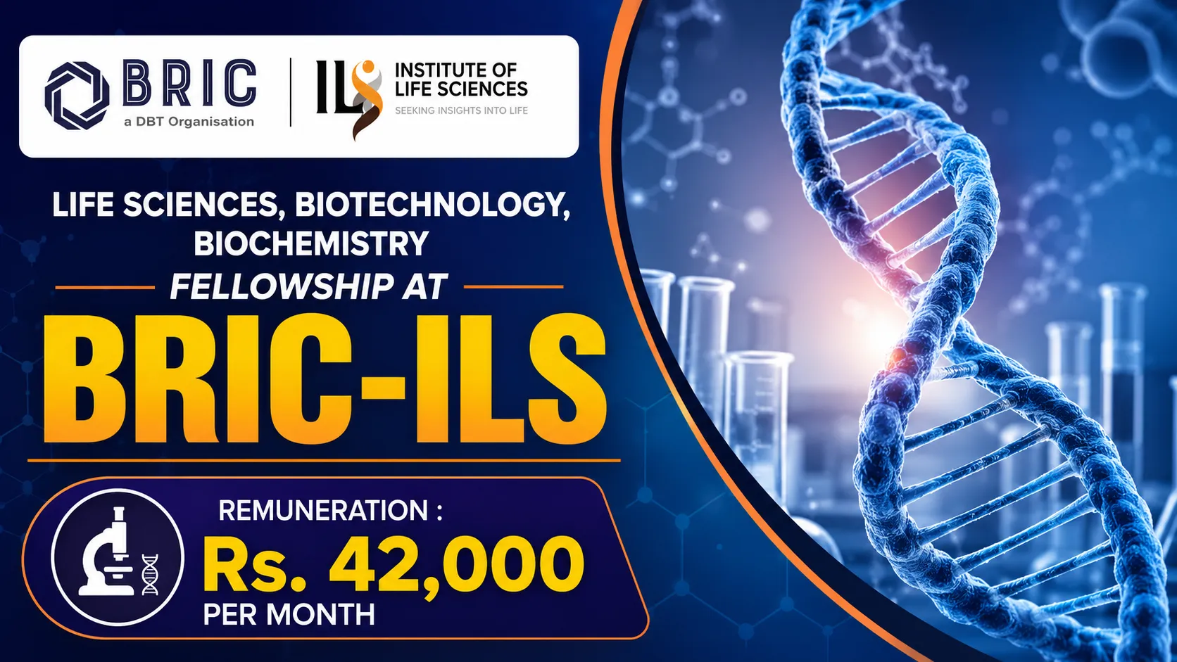 Life Sciences, Biotechnology, Biochemistry Fellowship at BRIC-ILS