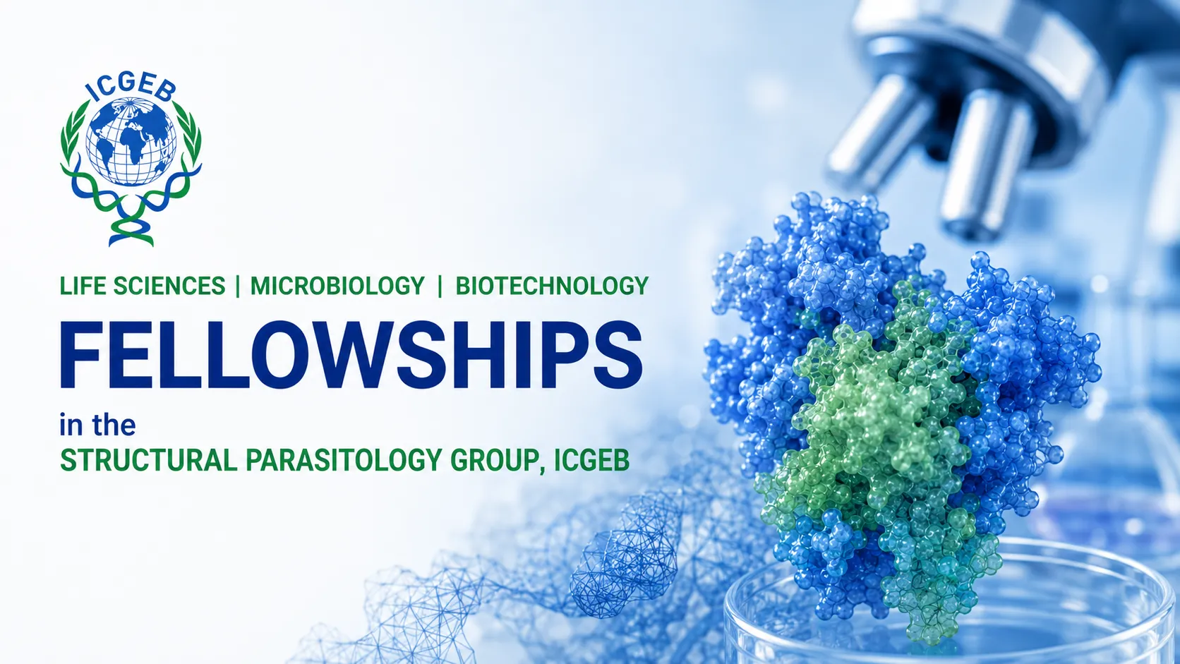Life Sciences / Microbiology / Biotechnology Fellowships in the Structural Parasitology Group, ICGEB