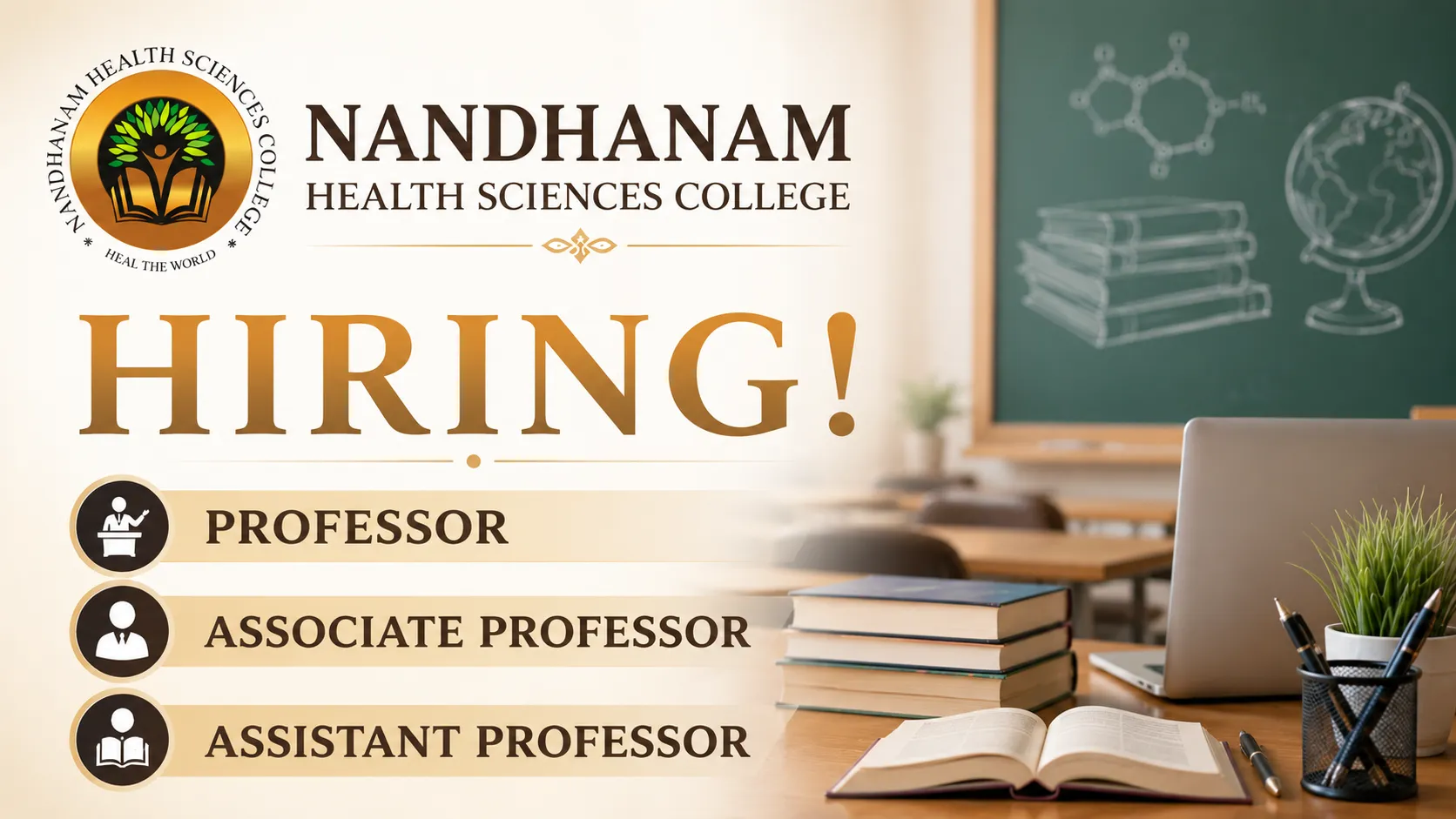 Nandhanam Health Sciences College Hiring Professor, Associate Professor, Assistant Professor