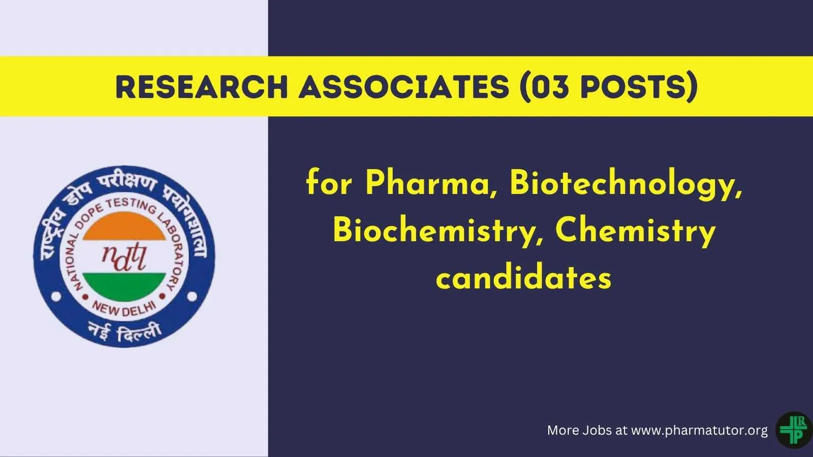 NDTL invites applications from Pharma, Biotechnology, Biochemistry, Chemistry candidates
