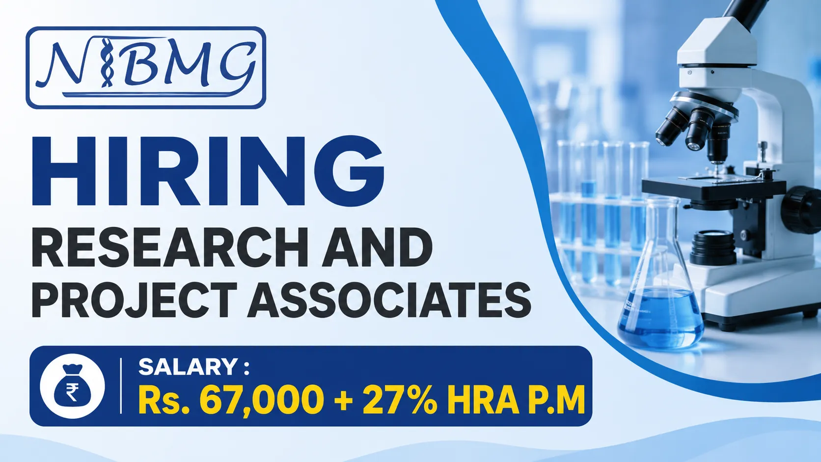 NIBMG Hiring Research and Project Associates