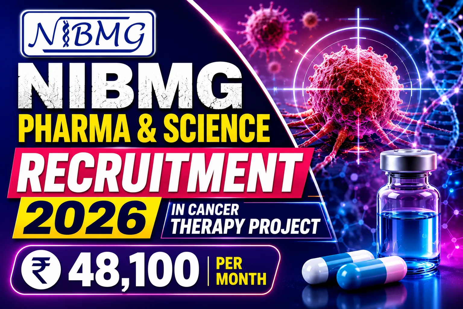 NIBMG Pharma and Science Recruitment 2026 in Cancer Therapy Project