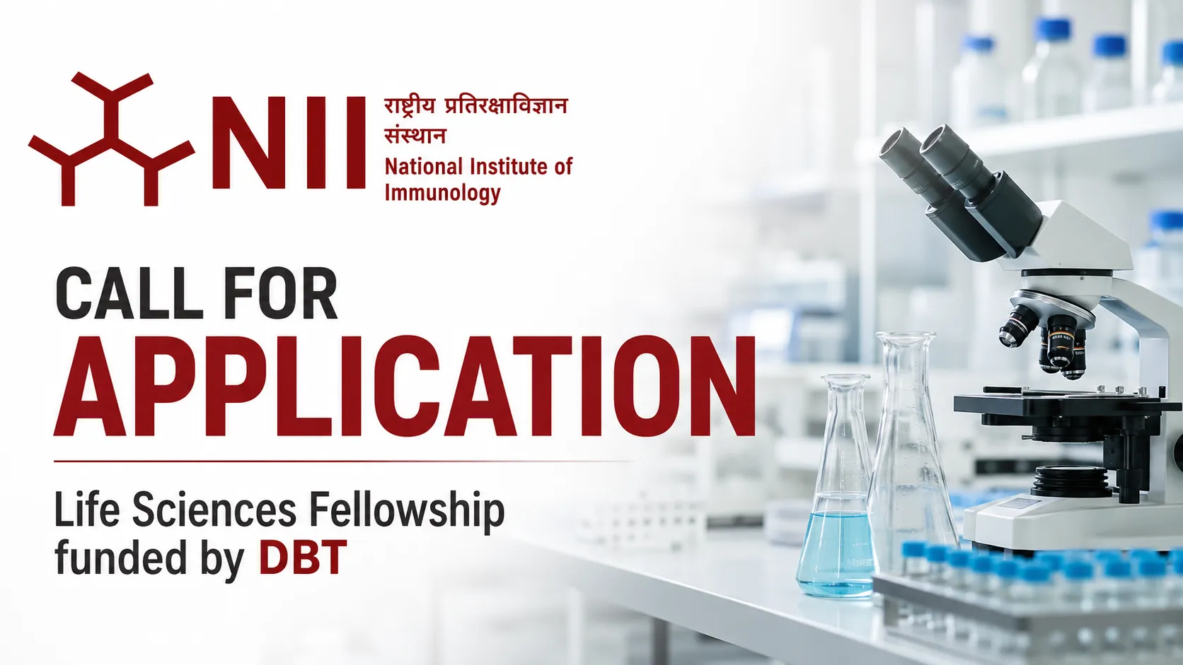 NII Call for Application : Life Sciences Fellowship funded by DBT