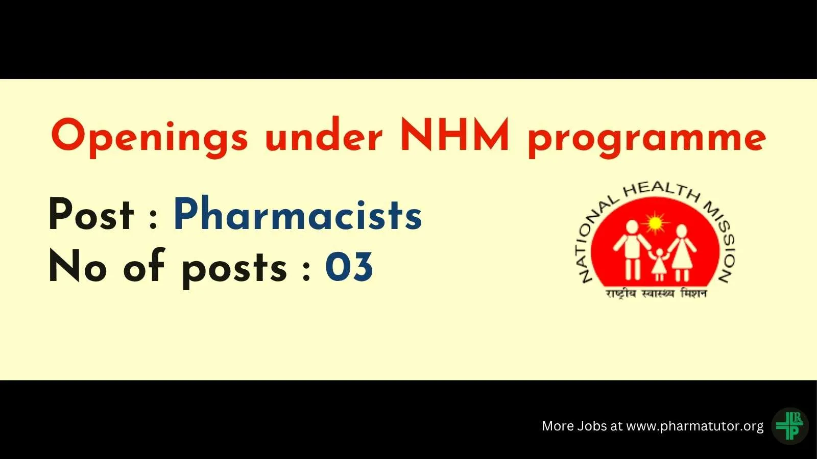 Openings for Pharmacists under the National Health Mission