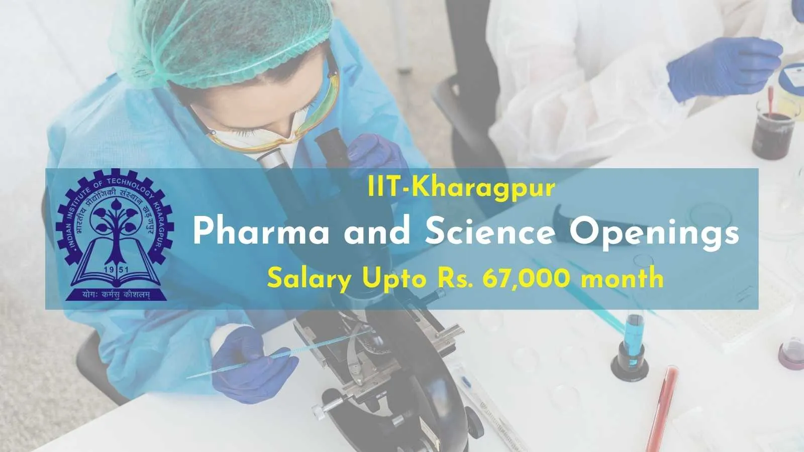 Pharma and Science Openings at Indian Institute of Technology