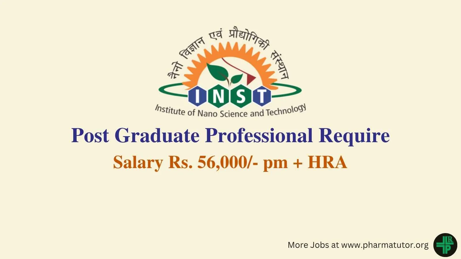 Post Graduate Professional Require at INST Mohali