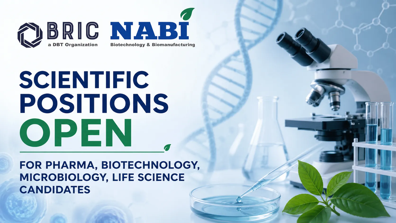 Scientific Positions Open for Pharma, Biotechnology, Microbiology, Life Science Candidates at NABI