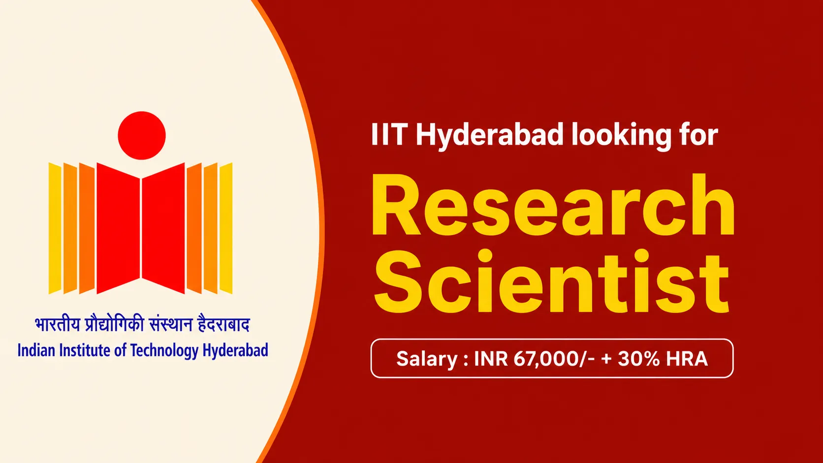 IIT Hyderabad looking for Research Scientist in an ICMR funded project