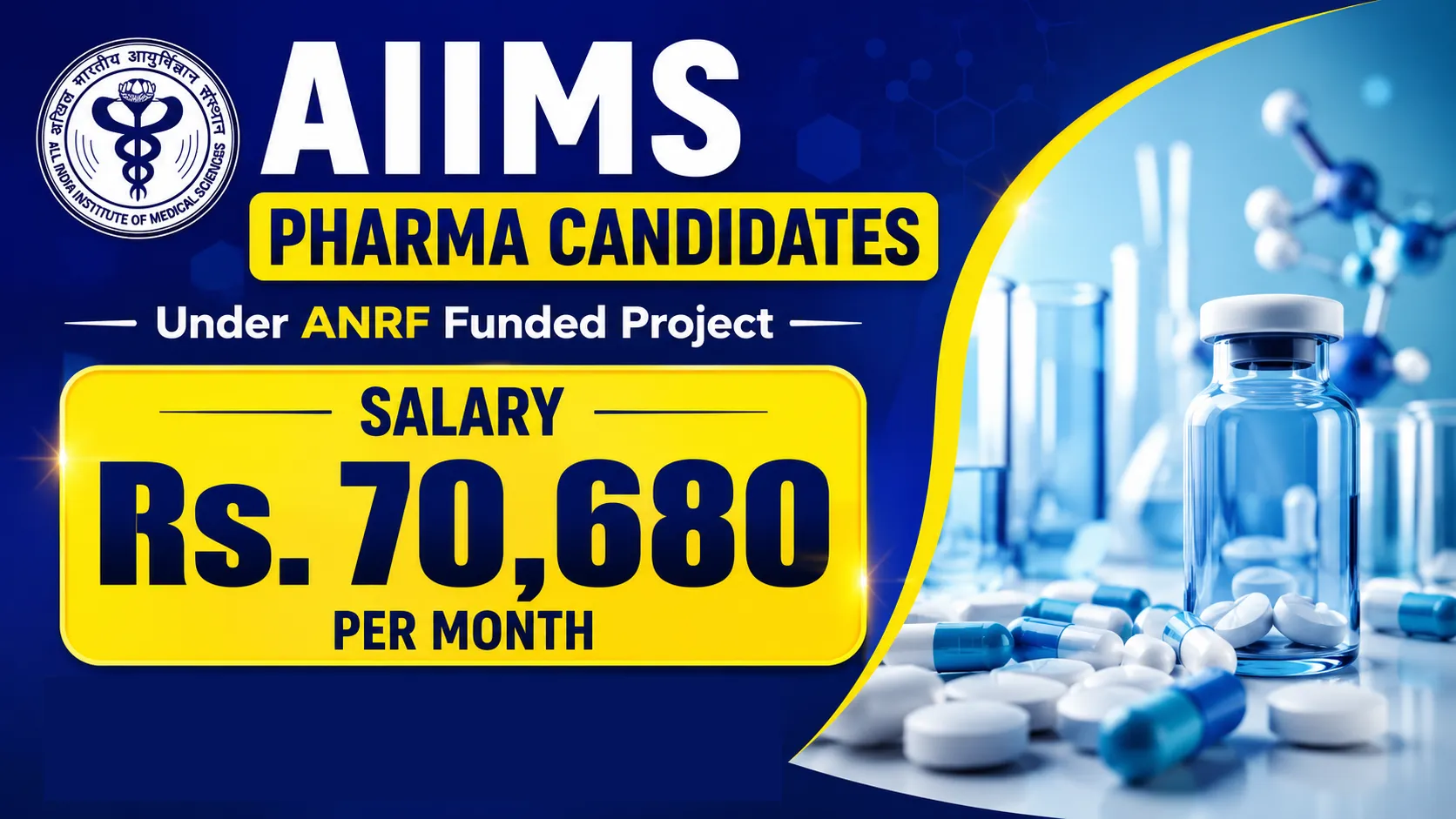 Advertisement for Pharma candidates under ANRF funded Project at AIIMS