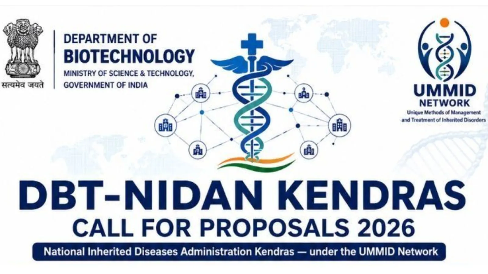 Call for Proposals for Establishment of “DBT-NIDAN Kendras” under the UMMID Network