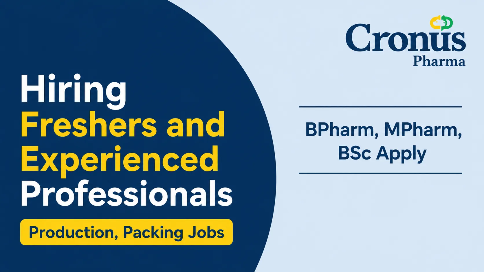 Cronus Pharma Hiring Freshers and Experienced Professionals