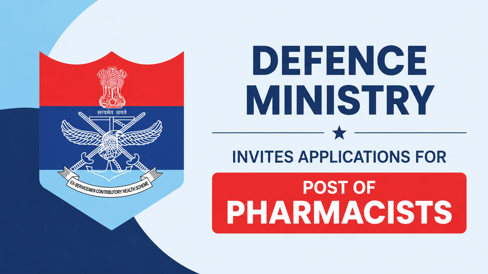 Defence Ministry invites applications for Post of Pharmacists