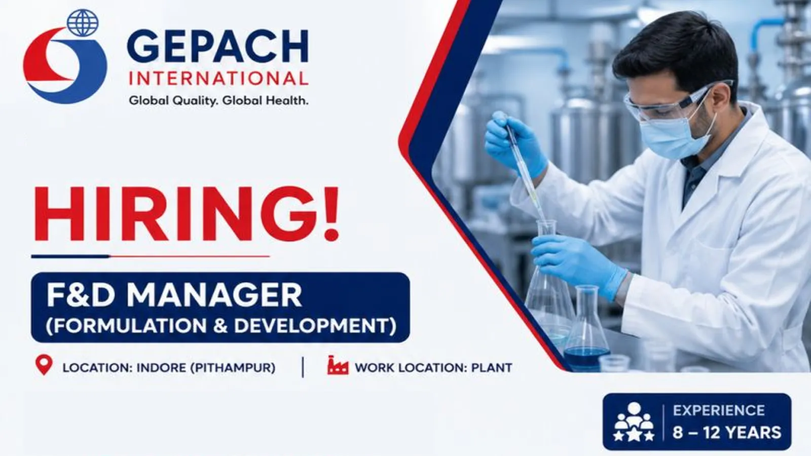 Gepach International Hiring Formulation & Development Manager