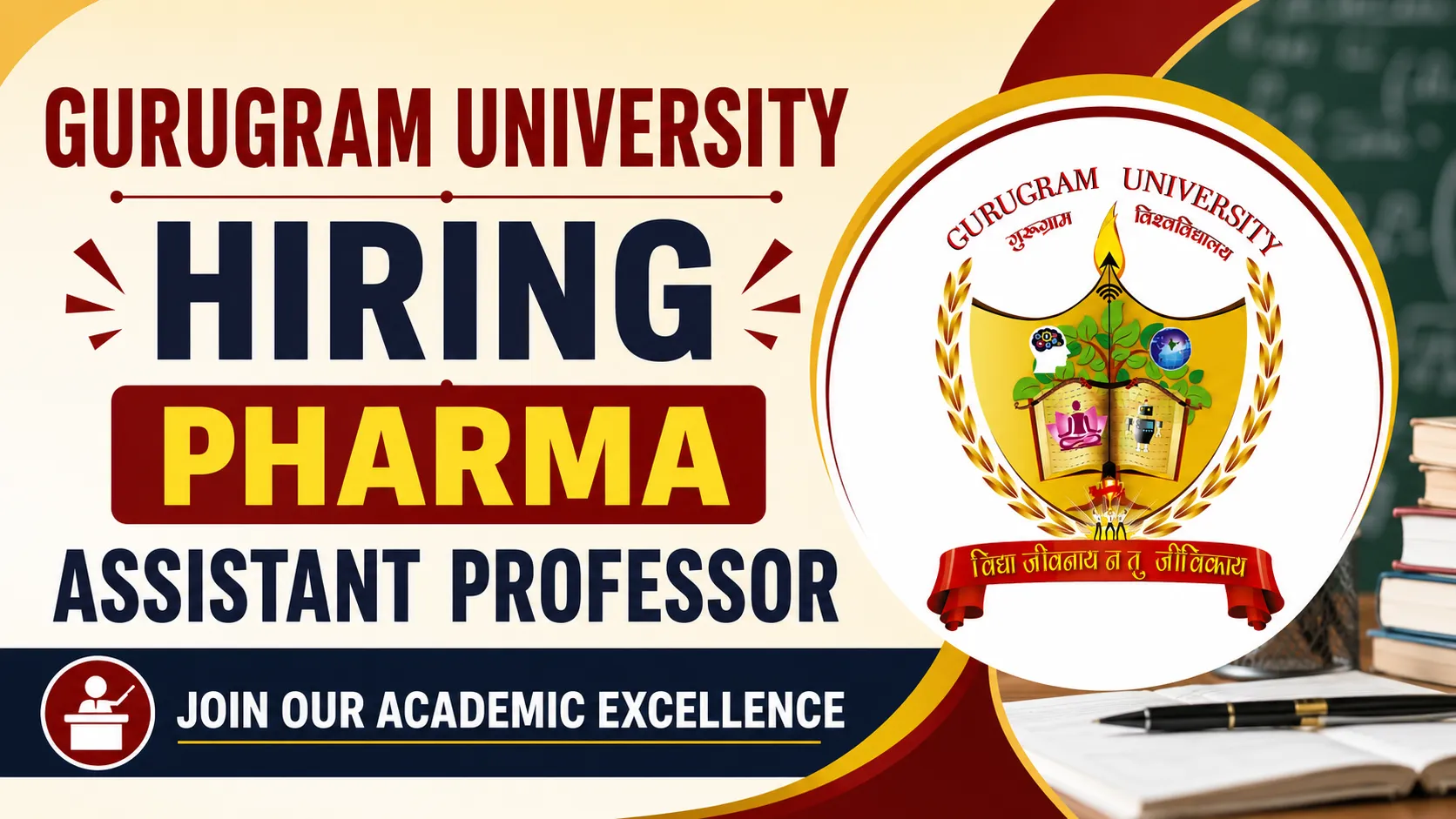 Gurugram University Hiring Pharma Assistant Professor