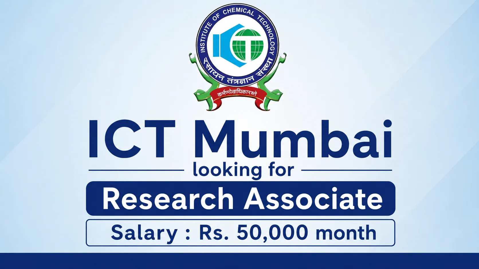 ICT Mumbai looking for Research Associate