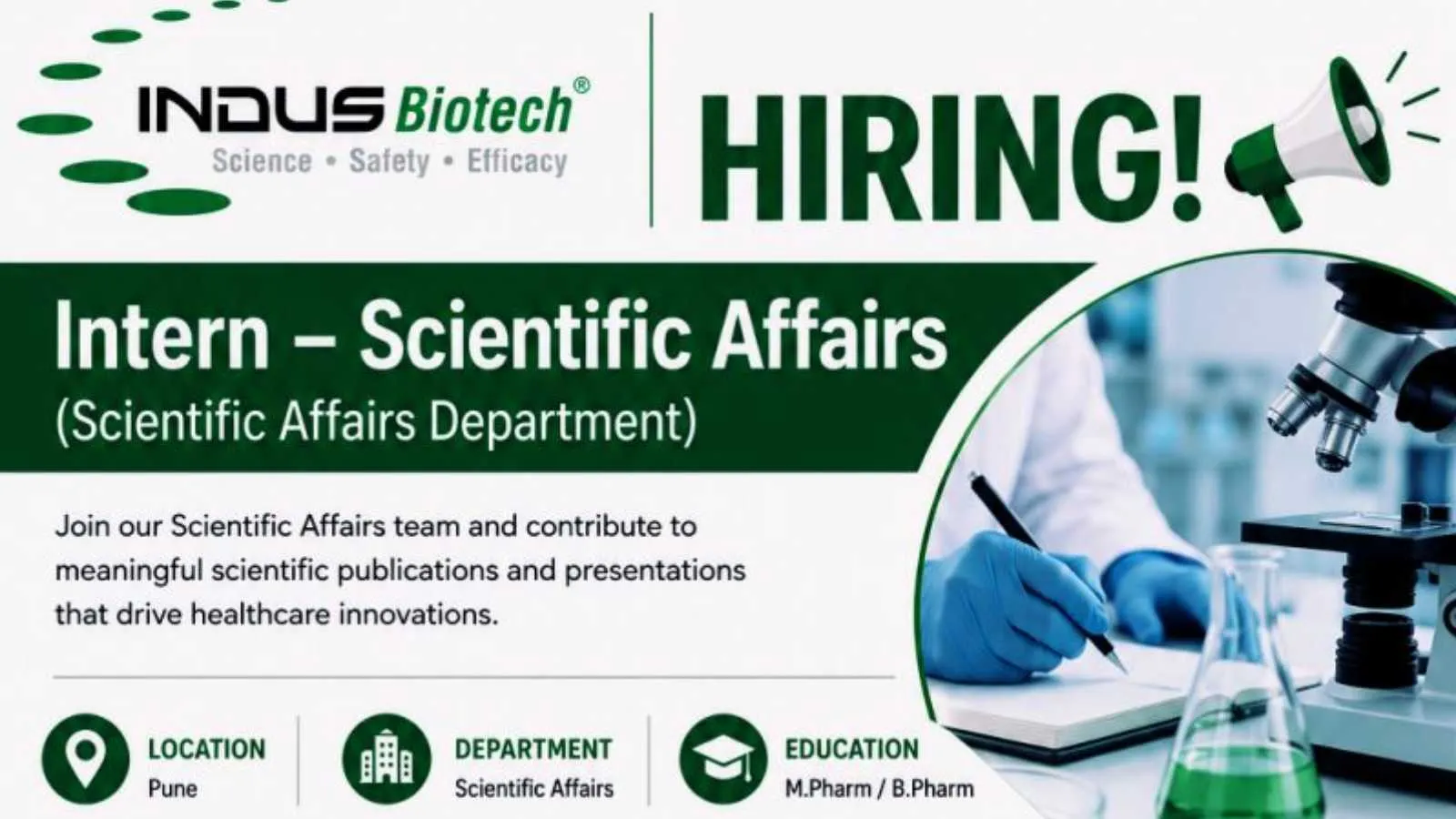 Indus Biotech Require Scientific Affairs Intern