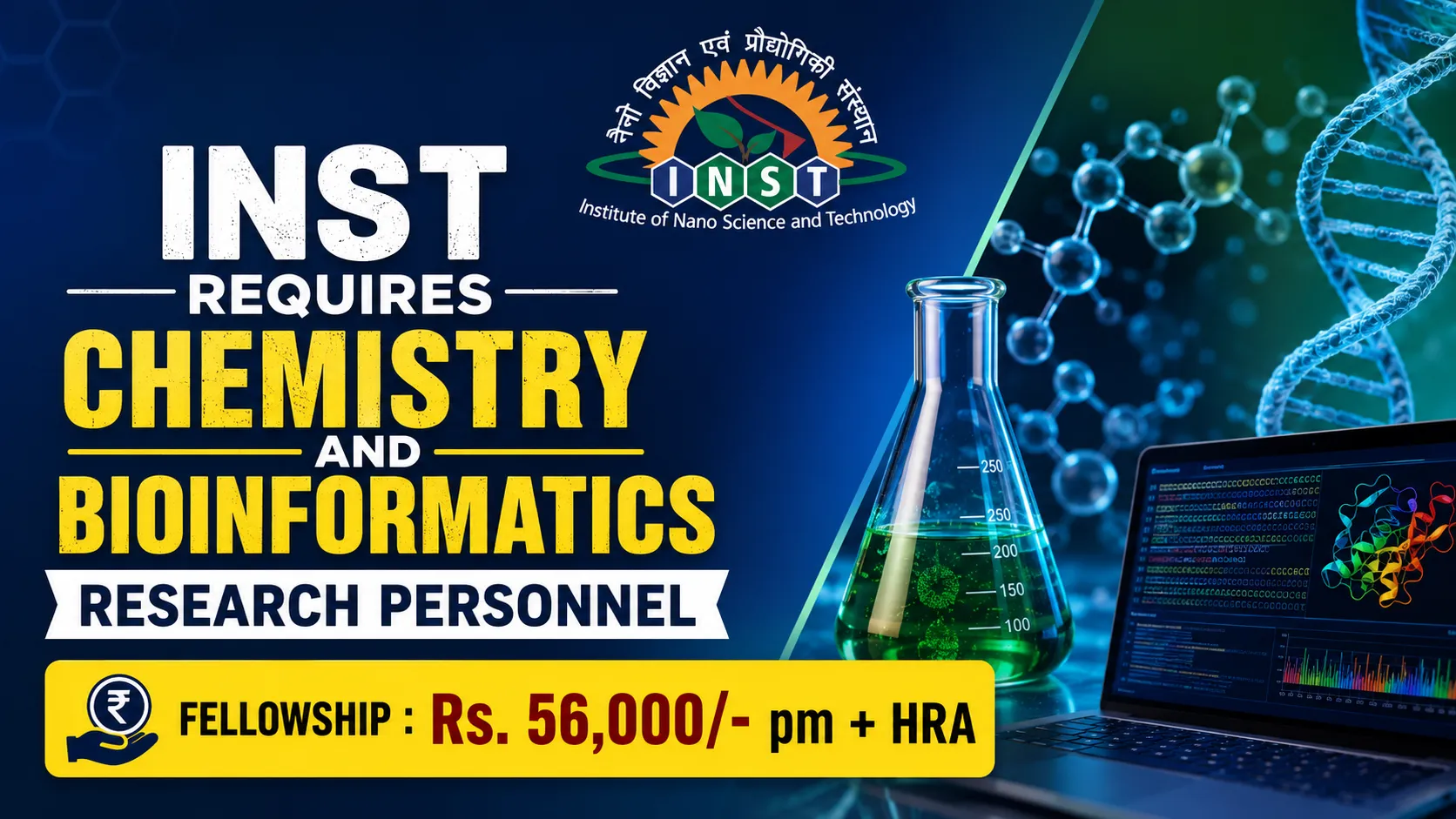 INST requires Chemistry and Bioinformatics research personnel