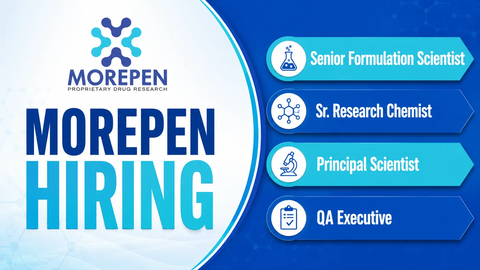 Morepen Hiring Scientist, Chemist, QA Executive
