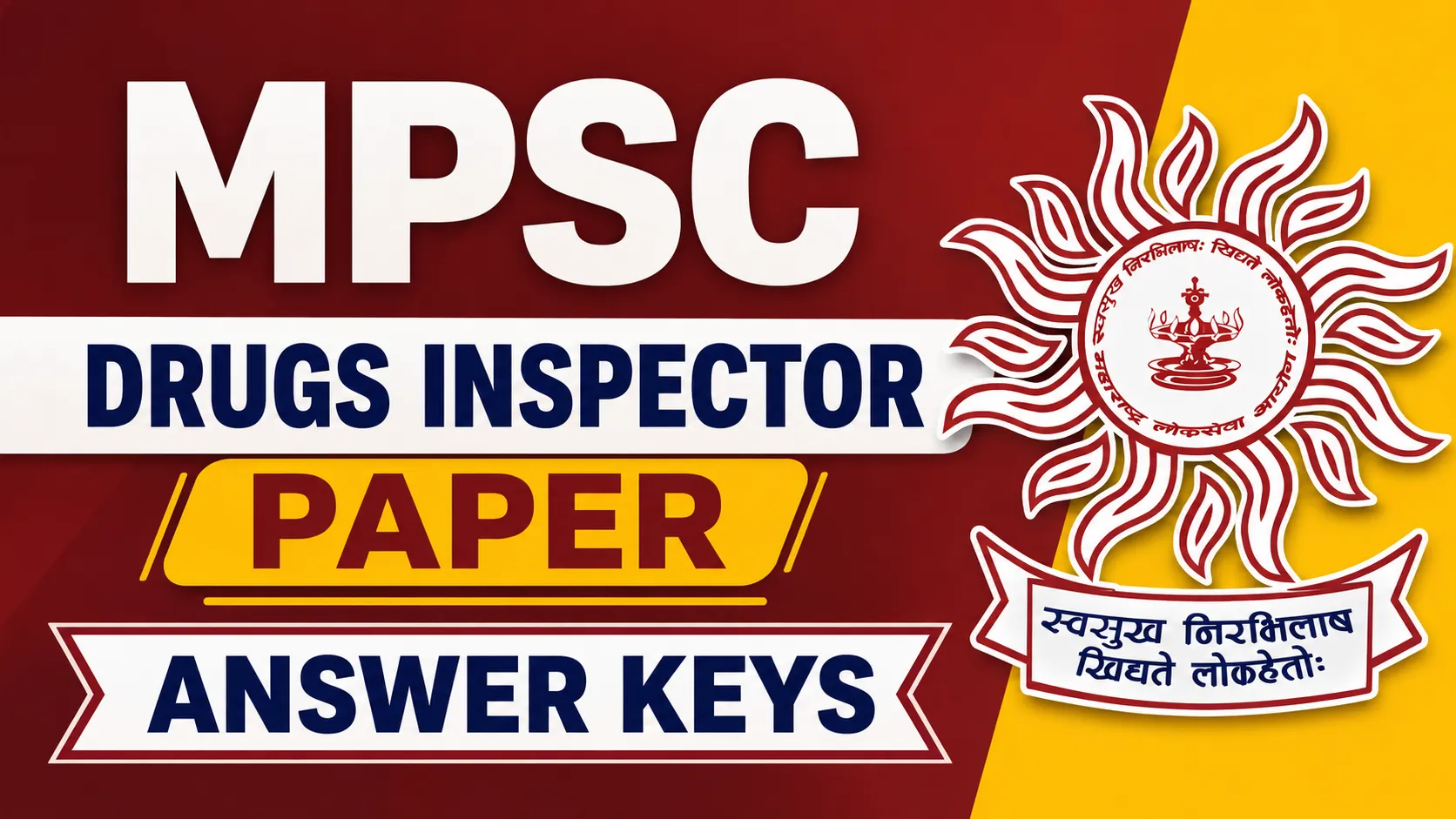 MPSC Drugs Inspector paper with Answer keys