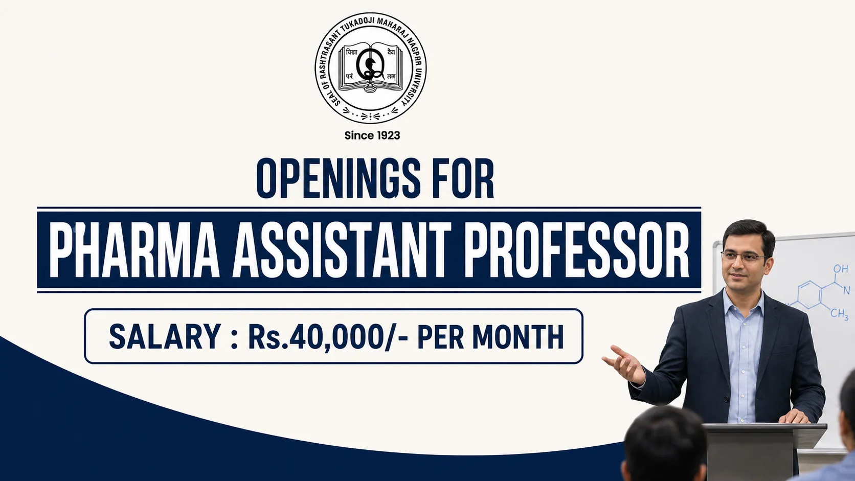 Openings for Pharma Assistant Professor at Rashtrasant Tukadoji Maharaj Nagpur University