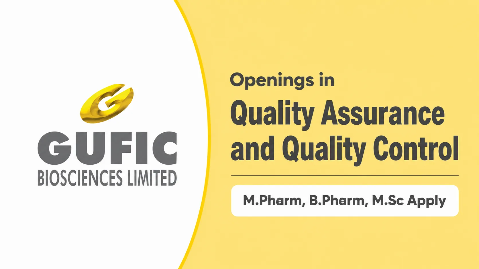 Openings in Quality Assurance and Quality Control at Gufic Biosciences