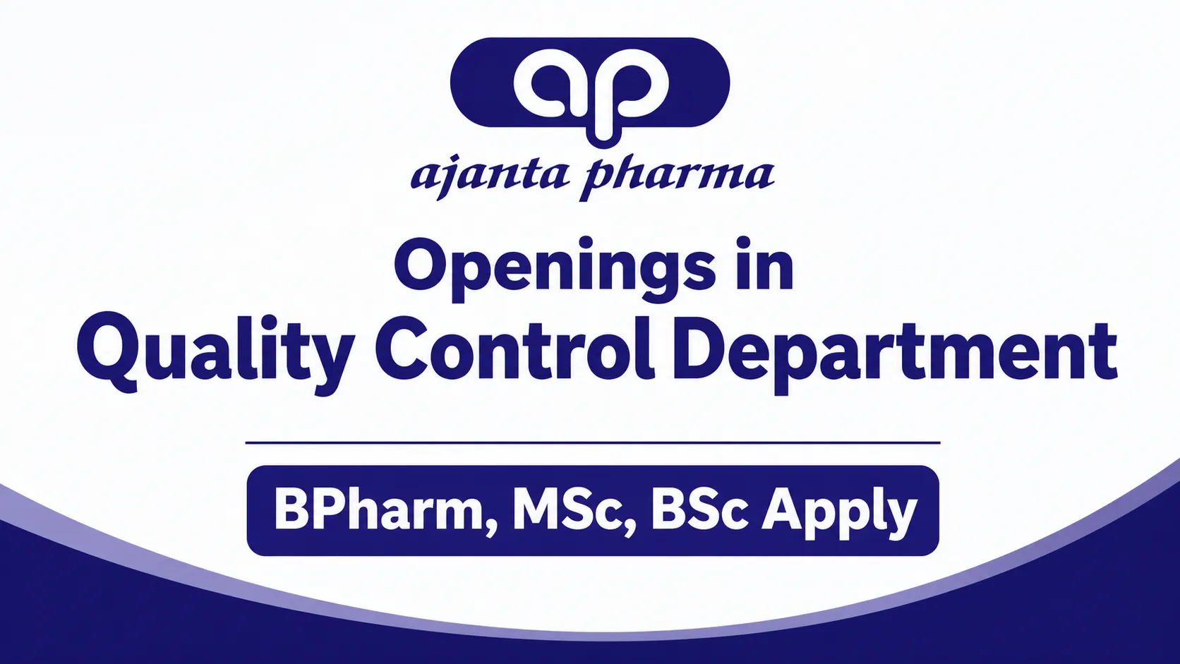 Openings in Quality Control Department at Ajanta Pharma