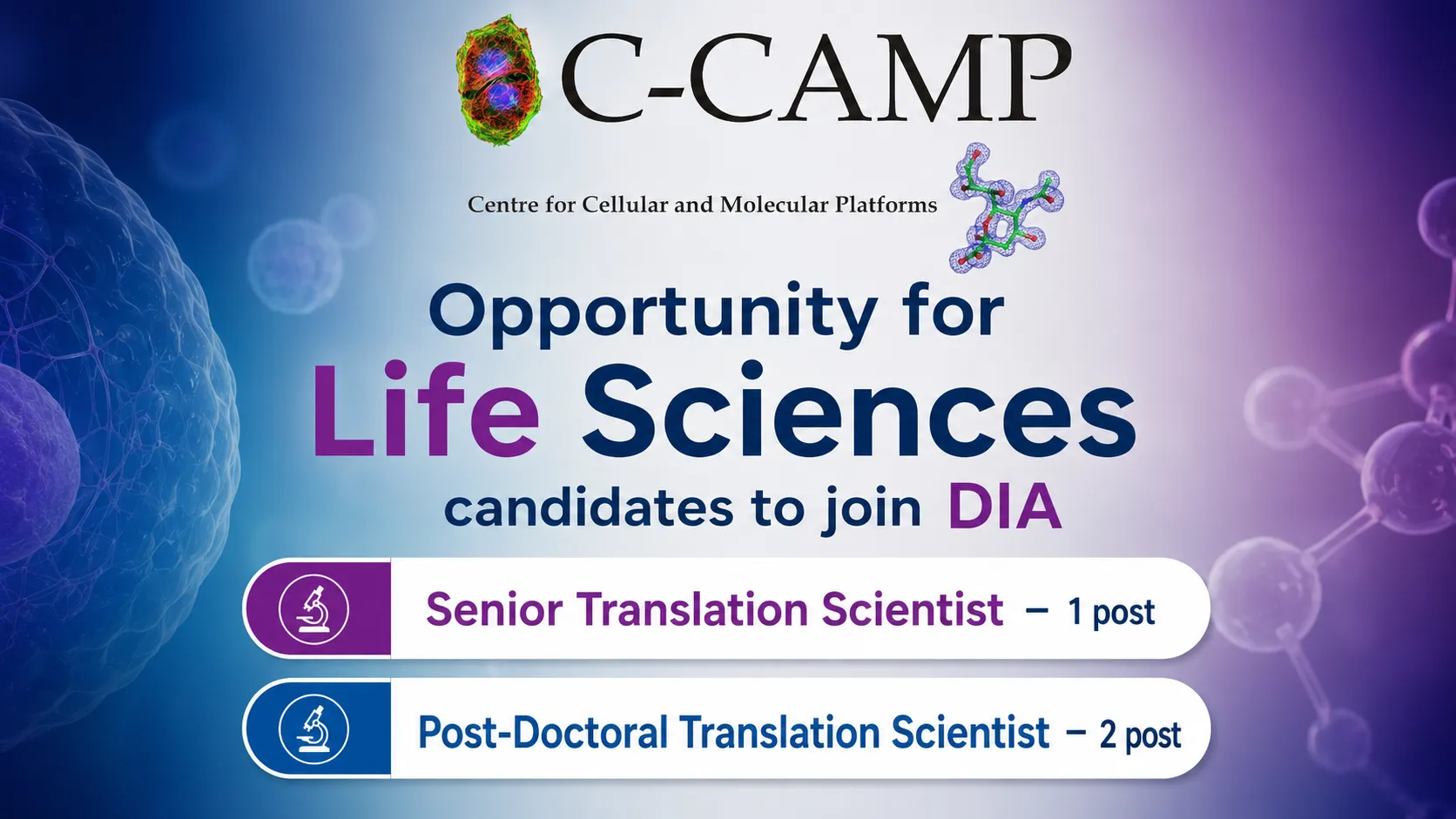 Opportunity for Life Sciences candidates to join DIA