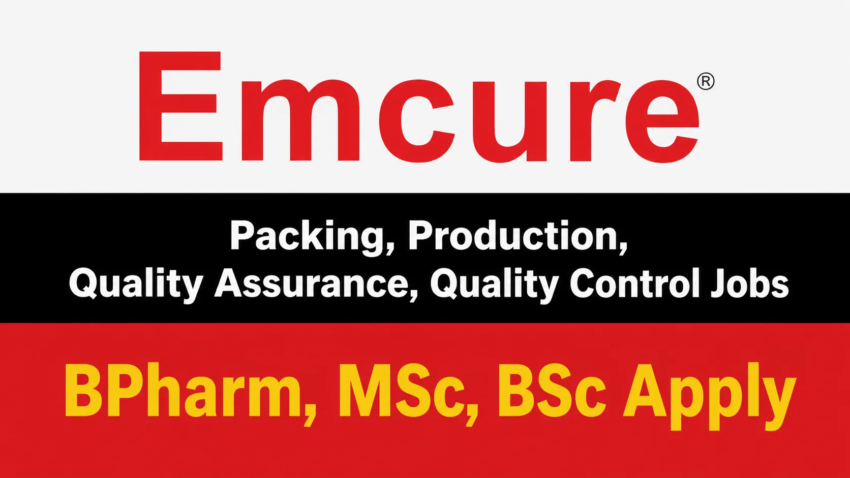 Packing, Production, Quality Assurance, Quality Control Jobs at Emcure