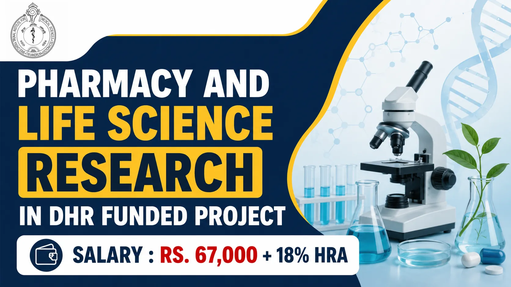 Pharmacy and Life Science research in DHR funded Project at SCTIMST