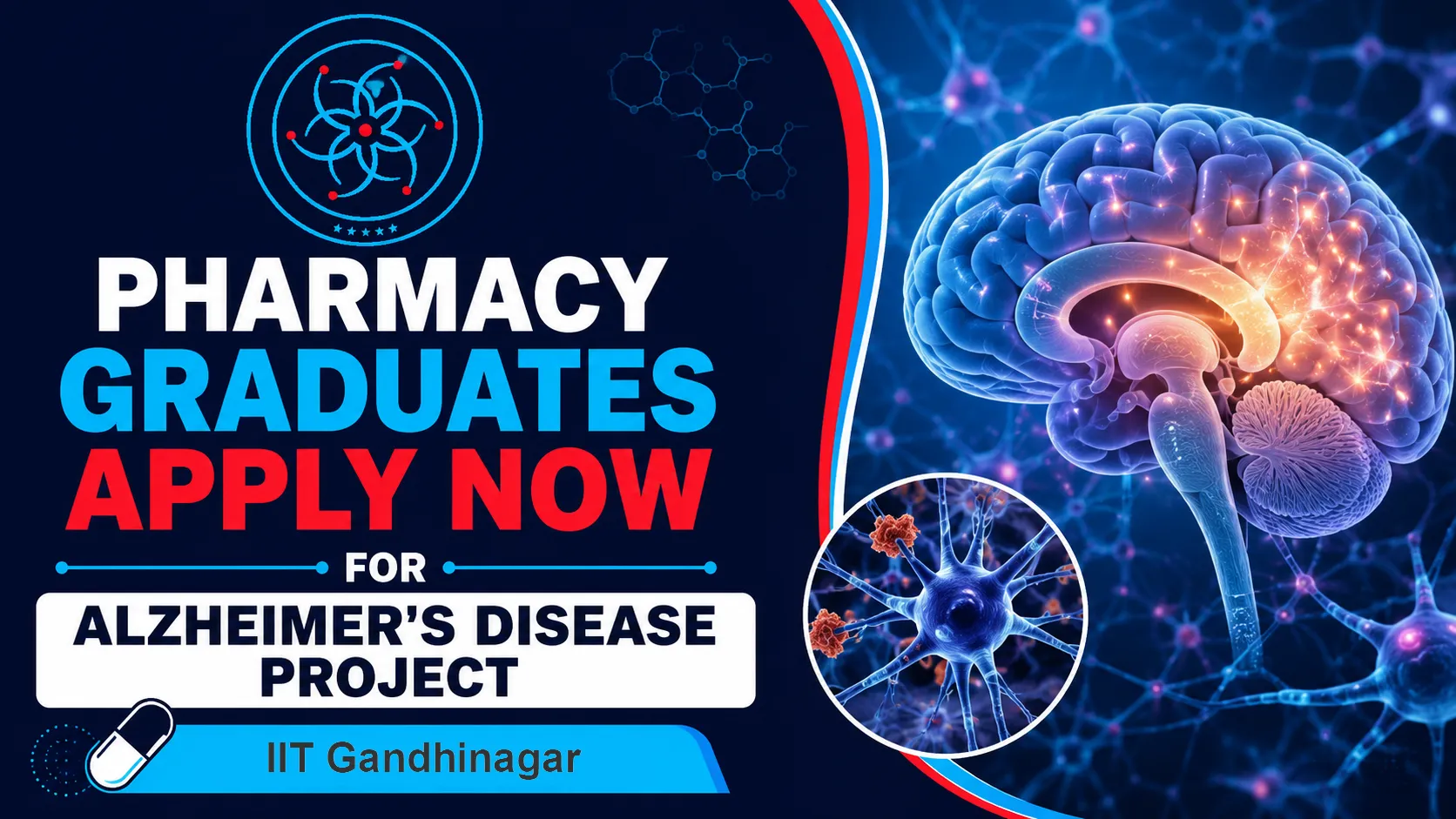 Pharmacy graduates apply now for Alzheimers Disease Project, IIT Gandhinagar