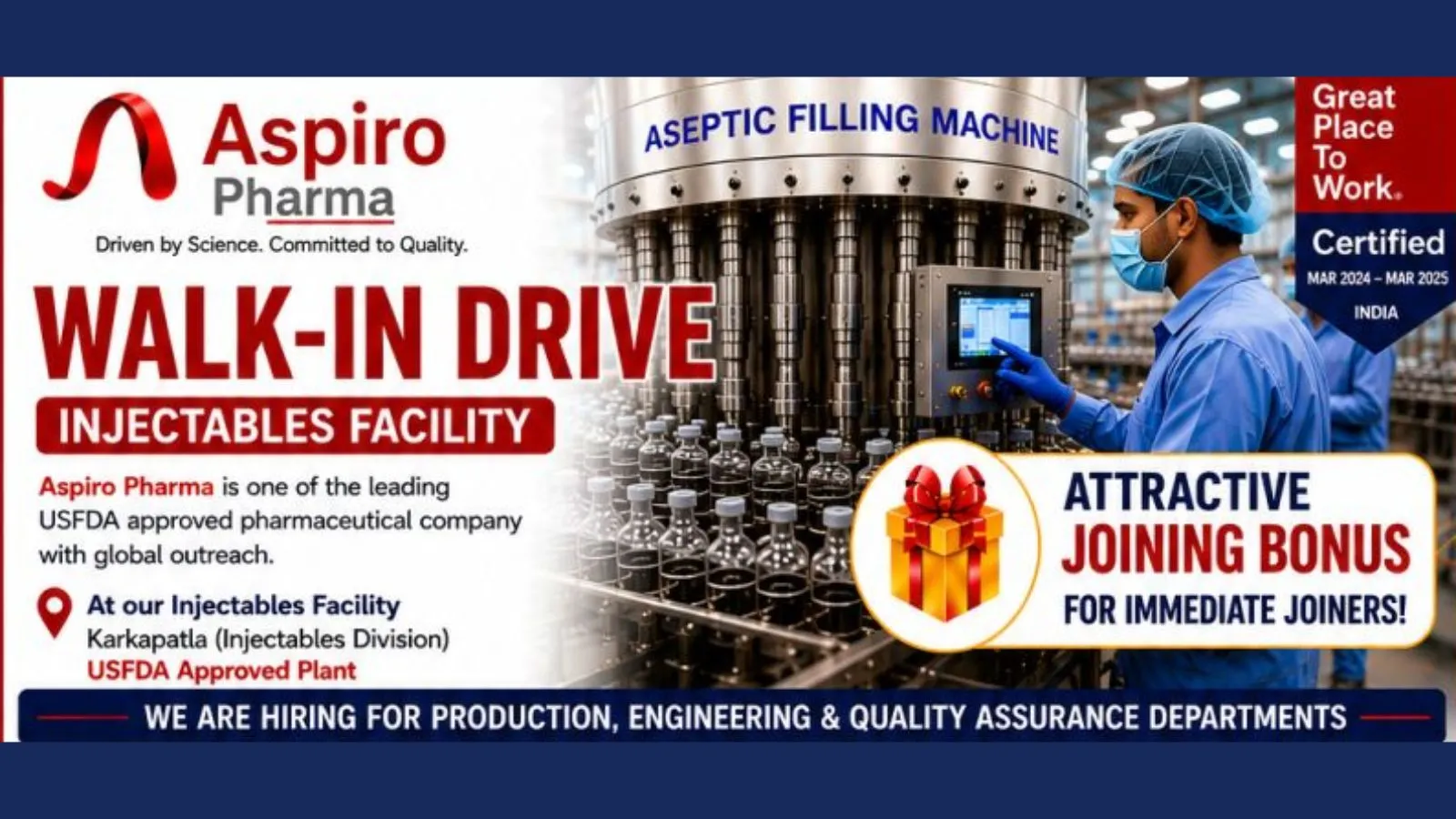 Production, Quality Control and Quality Assurance Jobs at Aspiro Pharma