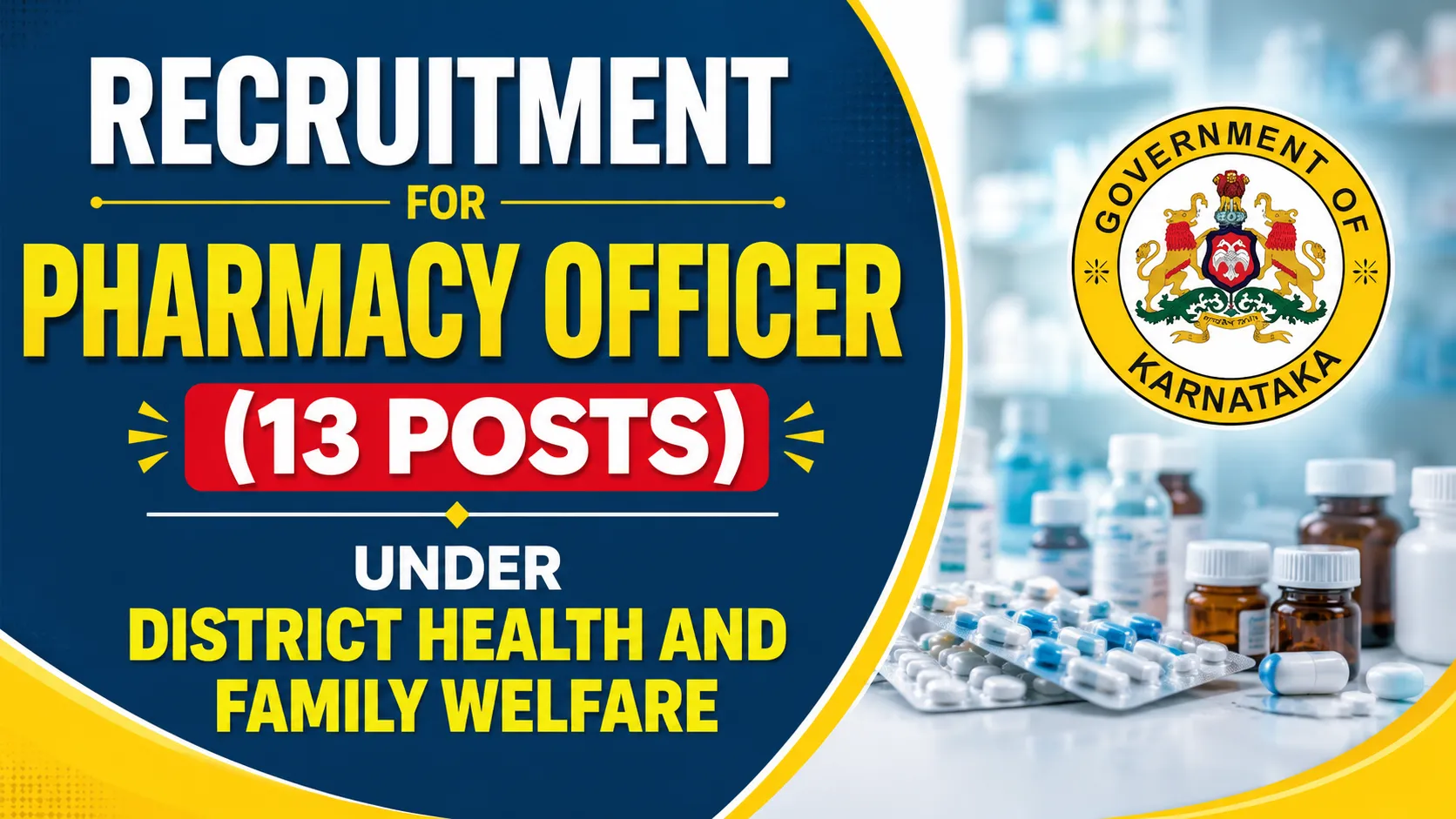 Recruitment for Pharmacy Officer under District Health and Family Welfare