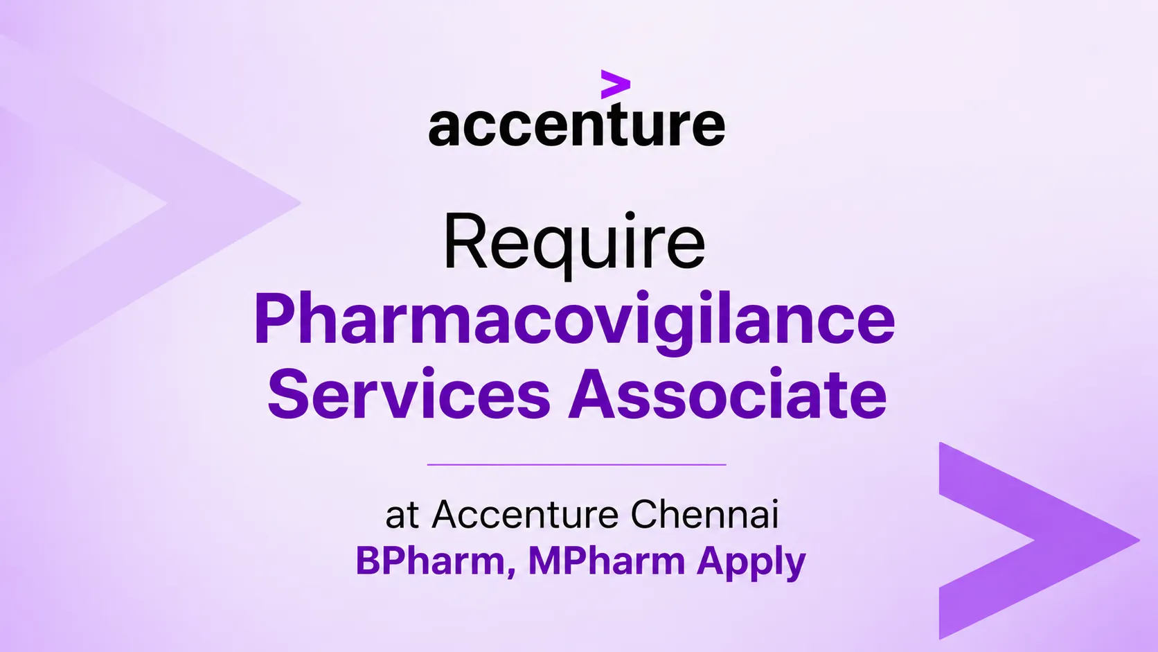 Require Pharmacovigilance Services Associate at Accenture Chennai