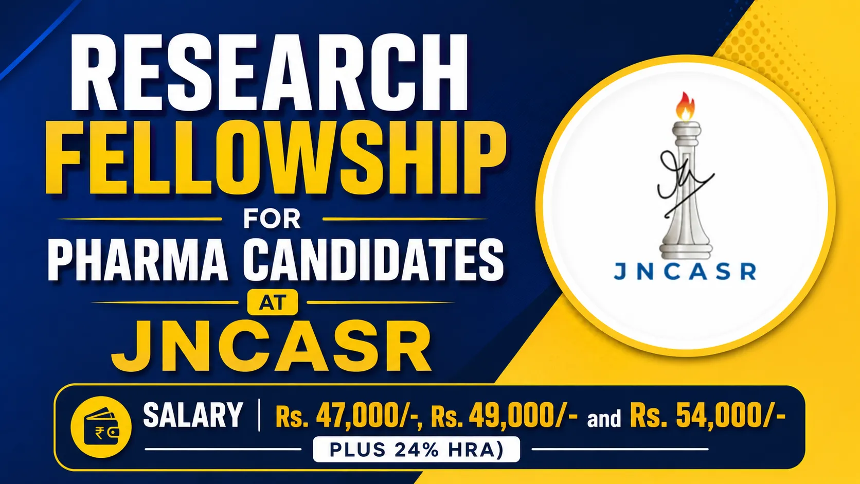 Research Fellowship for Pharma candidates at JNCASR