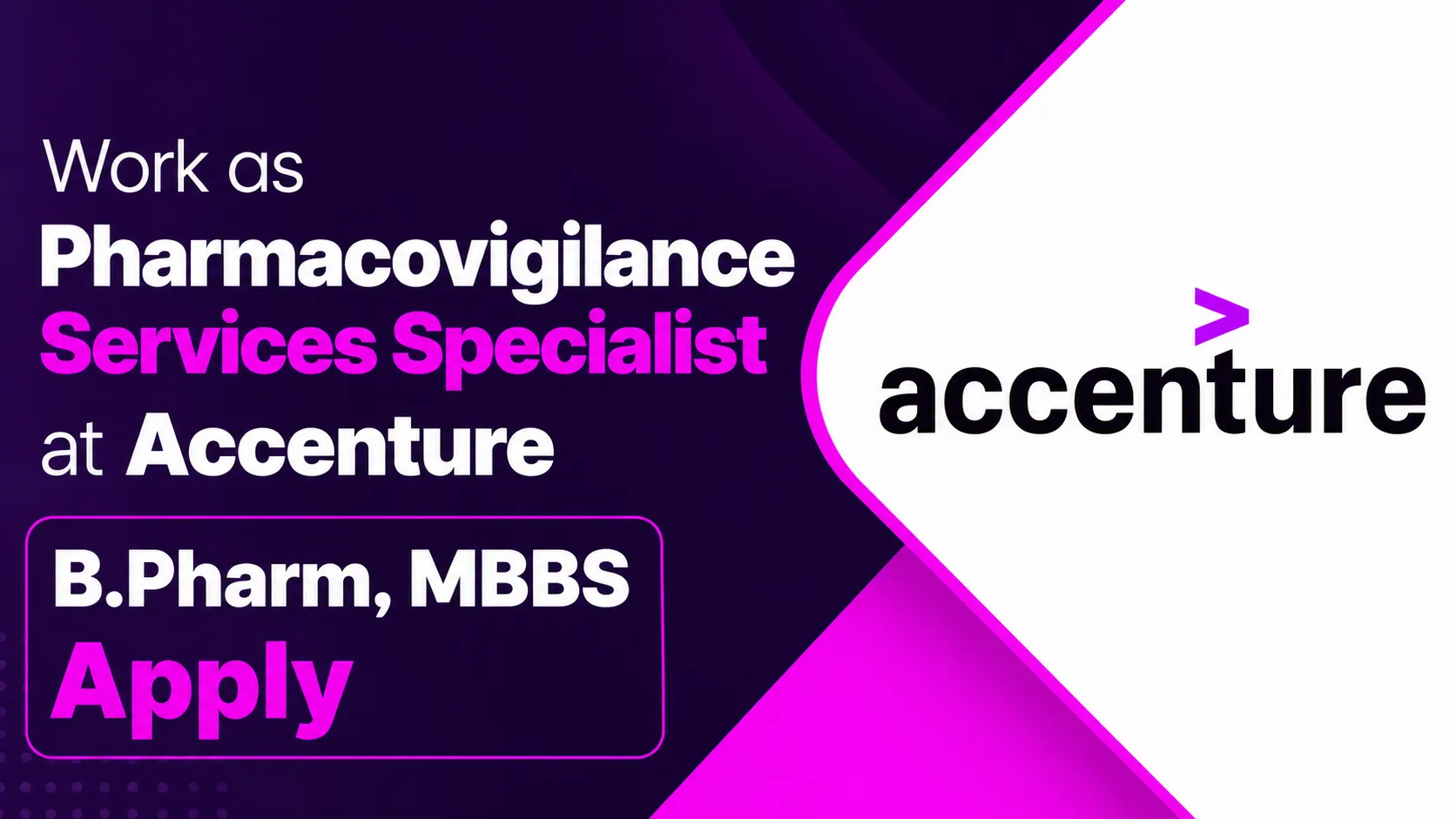 Work as Pharmacovigilance Services Specialist at Accenture