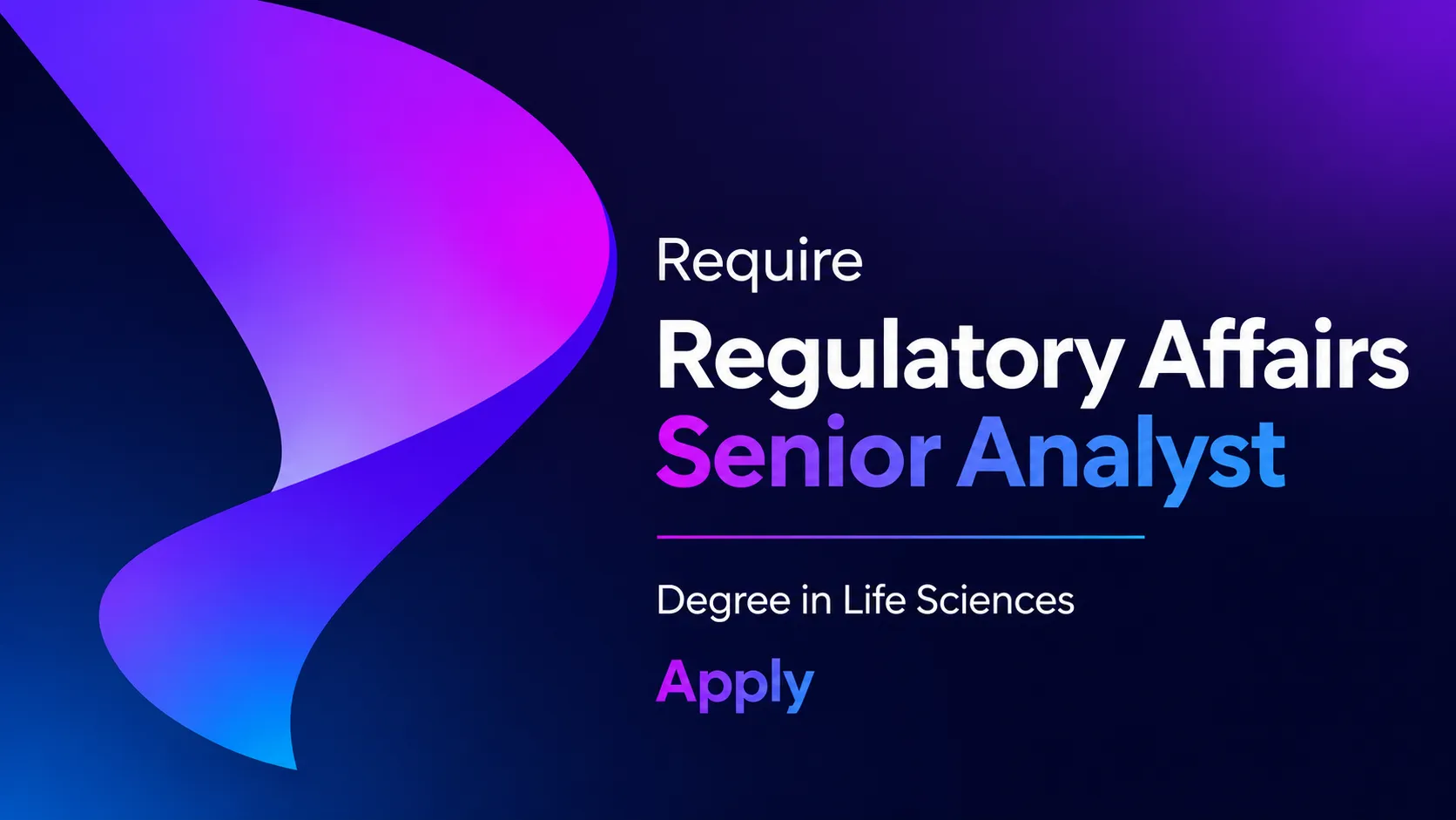 Require Regulatory Affairs Senior Analyst at Danaher