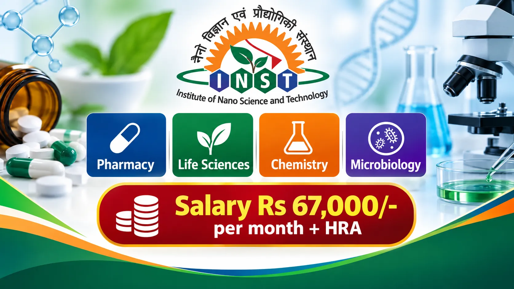 Advertisement for Pharmacy, Life Sciences, Chemistry, Microbiology at INST Mohali
