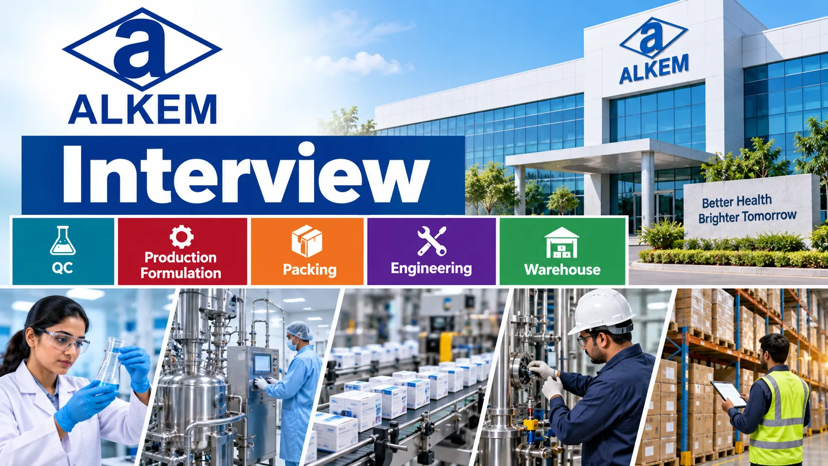 Alkem Labs interview for QC, Production - Formulation, Packing, Engineering and Warehouse departments