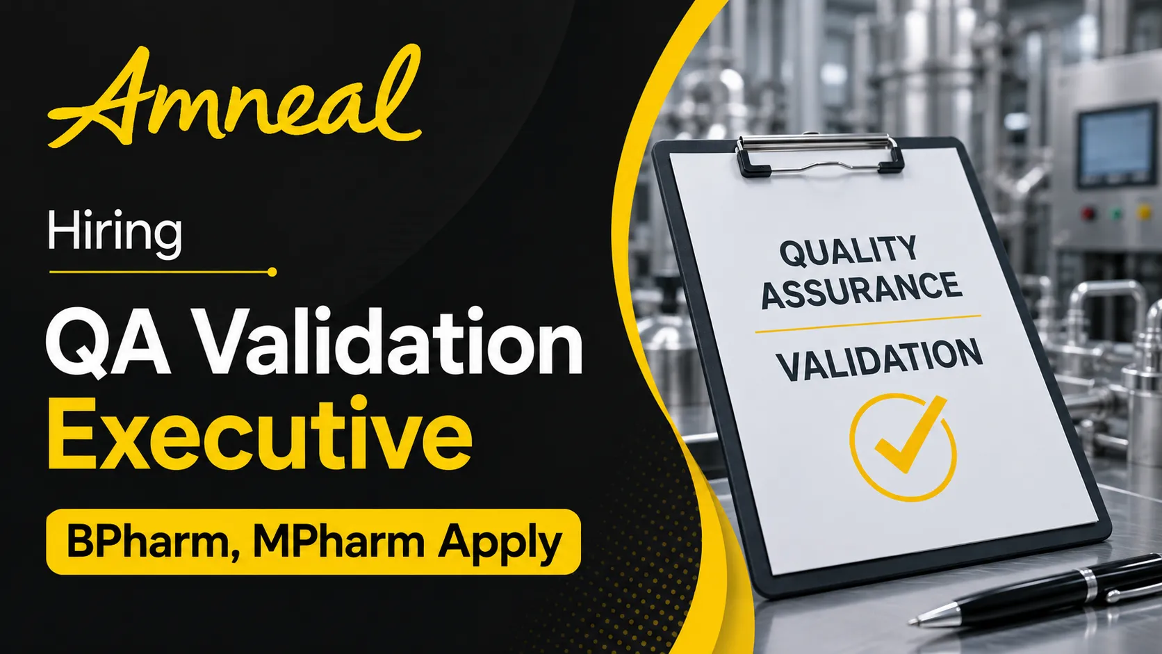 Amneal Pharmaceuticals Hiring QA Validation Executive